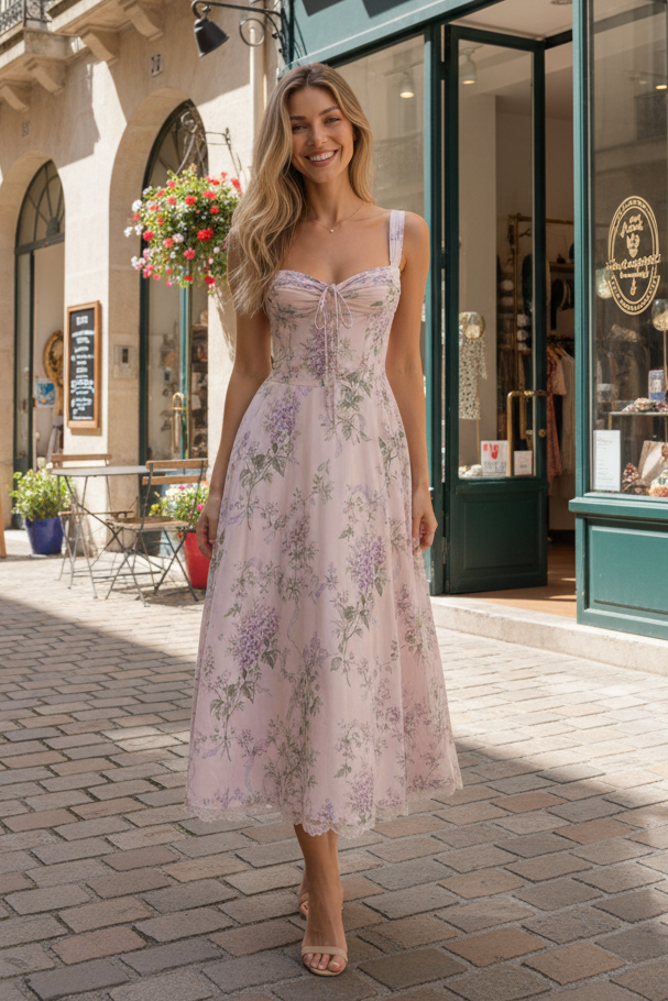 Soft Corset Midi Dress